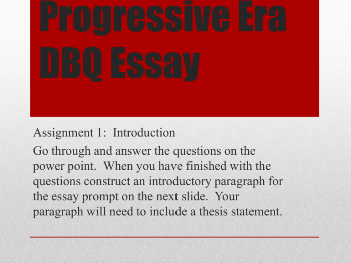 Dbq on the progressive era